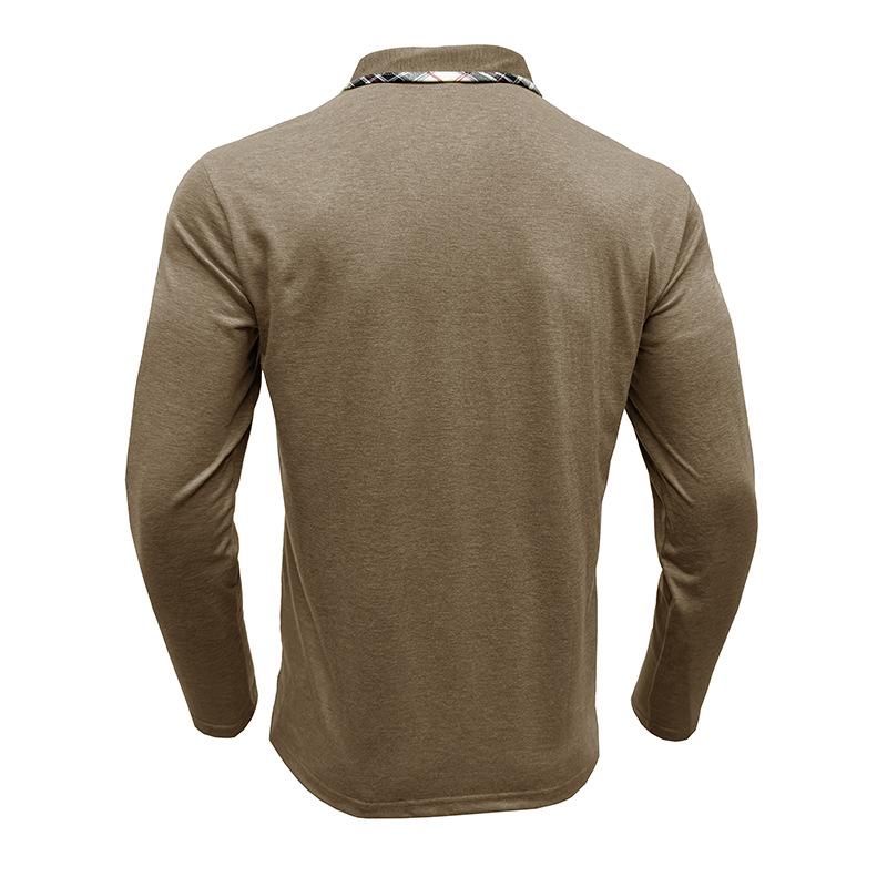 Men's Long-sleeved Lapel T-shirt Fashion Men's POLO Shirt Autumn and Winter Bottoming Shirt Tops