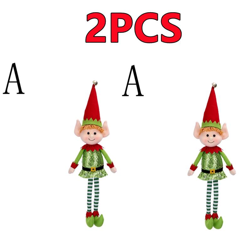 Nieuwe Collectie 2/1 Stuks 65CM Kerstelf Pop Pluche Been Rood Groen Ornamenten Jongens Meisjes Elfen Speelgoedpop Nieuwjaar Navidad Huisdecoraties