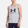 Under Armour UA Sportstyle Logo Print Sleeveless Hoodie Vest Men Tops Gray 1382883-035