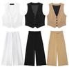 Women's Fashion Style Fall Lapels High Waist Pants Suit