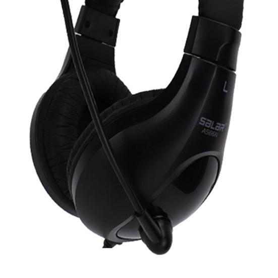 Salar-A566N Wired Headphone Sensitive Microphone ABS High Fidelity Headset for Office Meeting