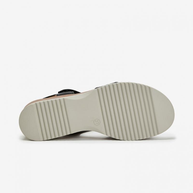 Young Age Women Mix Texture Sandals Black