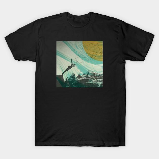 Men Black Print T-shirt Swan Dive No-Cut Transfer Paper Print Cotton Tshirt 2XL