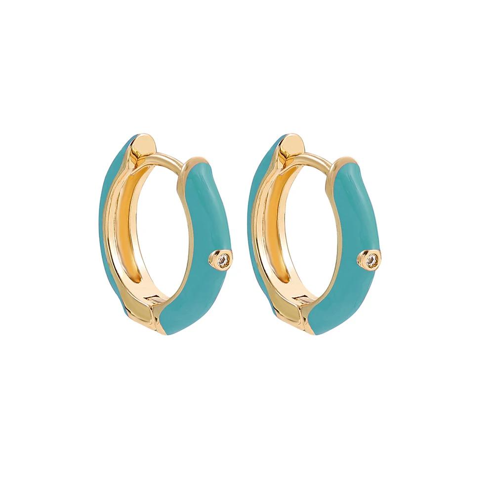 

Vintage Multicolor Enamel Flower Round Hoop Earrings Boho Gold Color Circle Round Earrings Statement Jewelry Gifts for Women