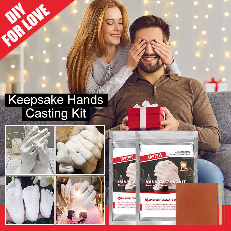 3D Handprint & Footprint Casting Kit, DIY Craft Gift Set,Clone Powder Model Powder Set for Anniversary, Valentine'S Day,Keepsake