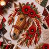 Artistic Fabric Applique Set Floral Horse Patchwork Kit, DIY Diy Kit Sewing for Adults, Handmade Wall Decor Decorative Collage
