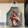 1pc, Creative Pony Pattern, All Seasons Apron, Kitchen and Home Use for Men and Women, Practical
