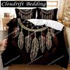 3D Print Dream Catcher Duvet Cover Feather Purple Dream Catcher Bedding Symbol Exotic Polyester Double Queen King Quilt Cover