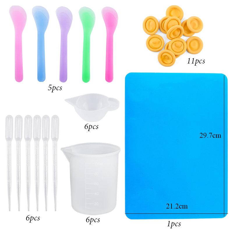 Silicone Casting Resin Jewelry Molds Set Epoxy Resin Tools Set Keychain Resin Molds for DIY Jewelry Pendants Craft Making