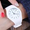 Geneva Women Sport Watches Cream Color Ultra-thin Fashion Gift Silicone Strap Leisure Watch Women Women's Jelly Watches