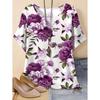 Flower Print Loose-fitting Women's Top Short-sleeved Casual Comfortable T-Shirts Women’s