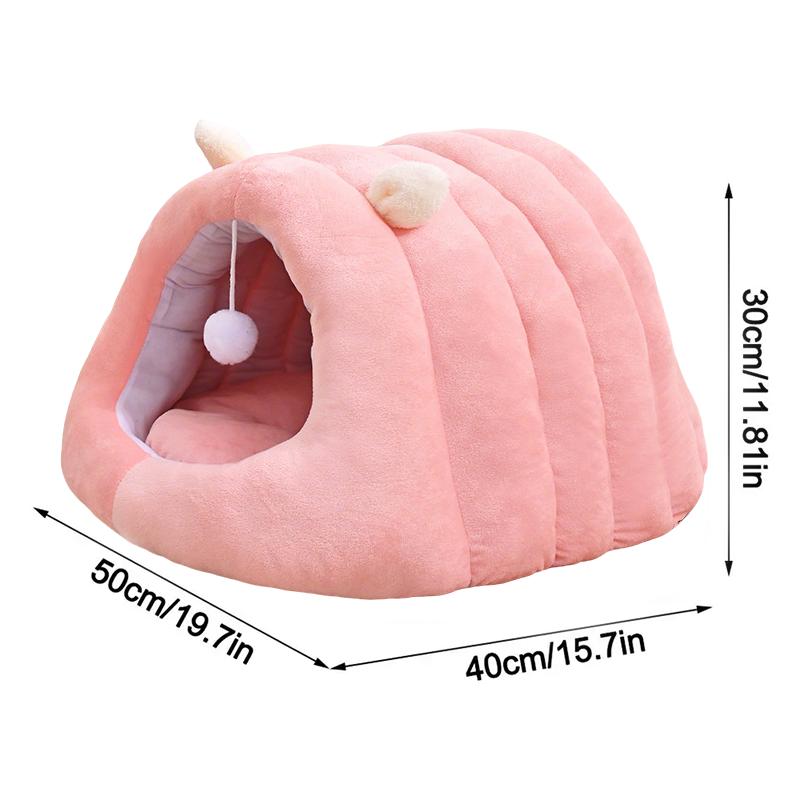 3D Pumpkin Pet House Semi-Enclosed Removable Bottom Non-Slip Soft Pp Cotton Warm Cat Villa Autumn And Winter Small Dog Kennel