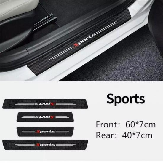 Car Door Plate Sill Scuff Cover Anti Scratch Sticker Protector Accessories Black
