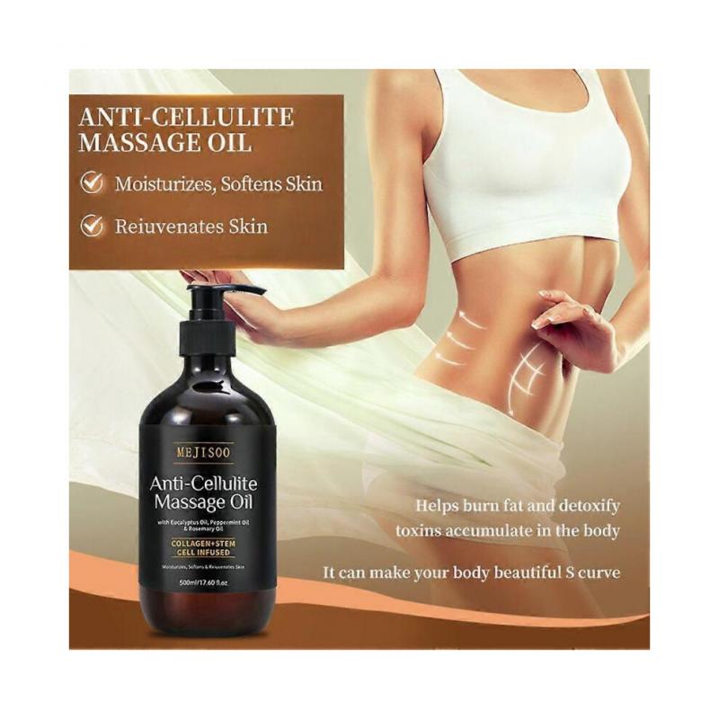 500ml Anti-Cellulite Massage Oil Firming Body Oil with Collagen for Women & Men, Reduces Stretch Marks, Improves Skin Texture