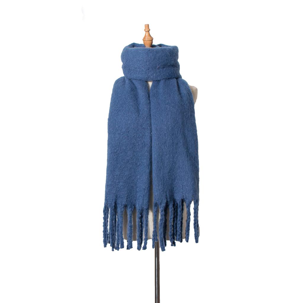 Solid color thickened lengthened scarf women's autumn and winter new Korean version winter student versatile shawl scarf pink