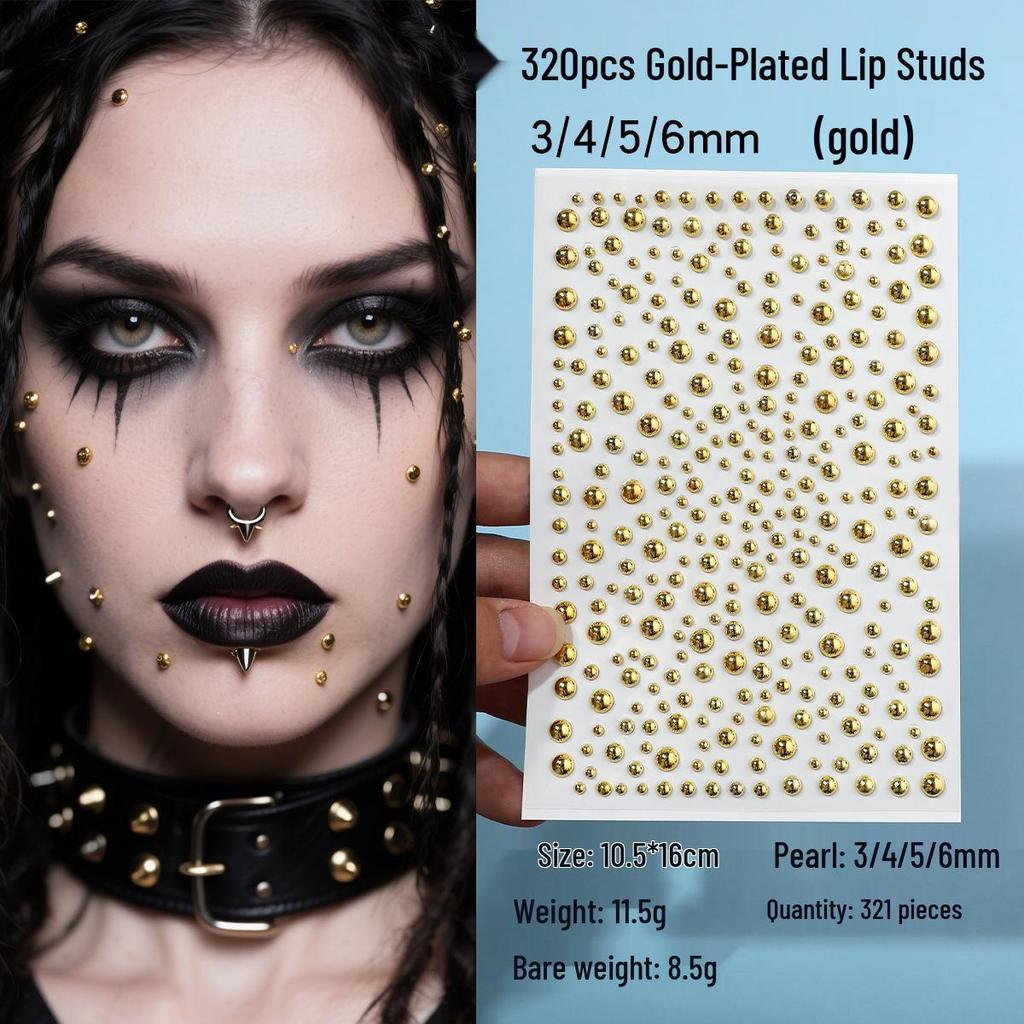 Self-Adhesive Facial Ornaments: No-Punch Free Eyebrow, Nose, Lip, and Earring Stud Stickers