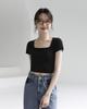 Wireless Bra Integrated Modal Square Neck Cool T-Shirt with Chest Pad
