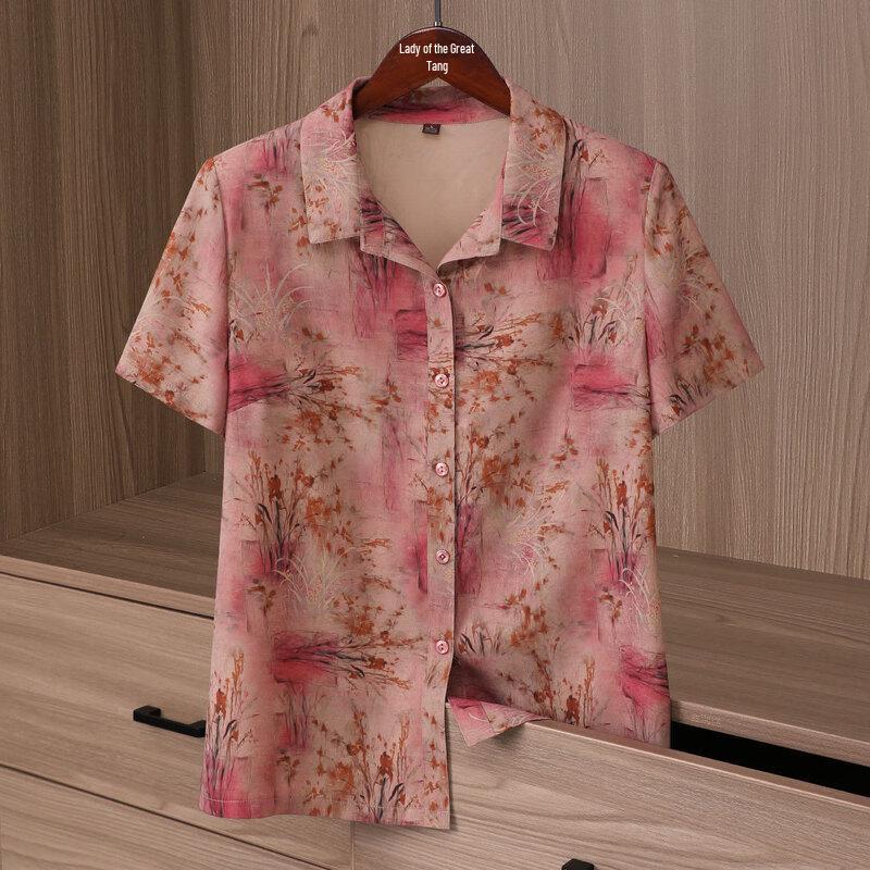 Women s Summer Short-Sleeve Shirt for Middle-Aged & Elderly XL