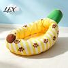 Kitten Snuggle Bed Banana Cat Bed, Cozy with Raised Edge, Cute Pet Furniture Breathable Mesh Cover, Funny for Indoor Cats Small Dogs Polyester