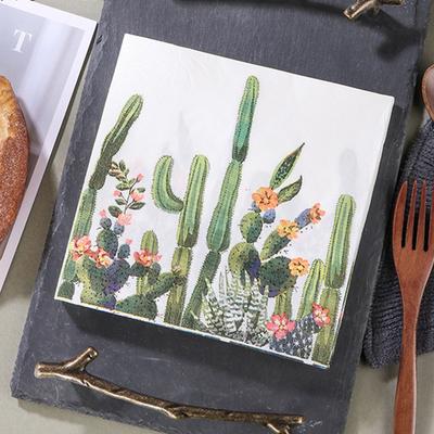 20 Stück Einwegservietten Tropischer Kaktus bedruckt Dekorative Abendessen Jubiläum Hochzeitsfeier Heim Tischdeko