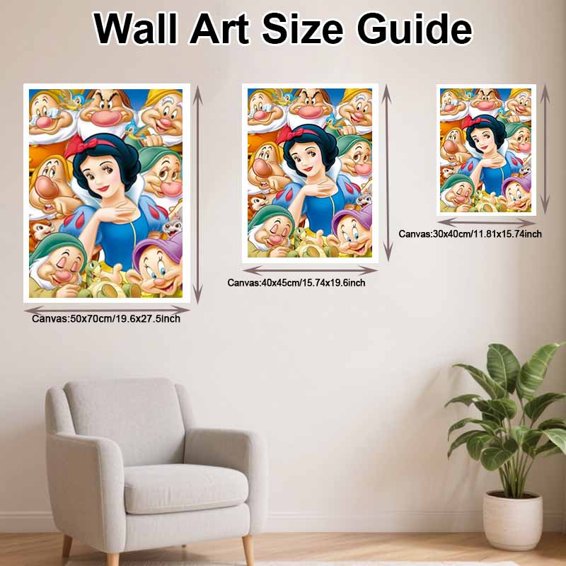 Disney 5d Diamond Painting Full Diamond Diy Snow White Diamond Embroidery Decorative Painting Ornaments Living Room
