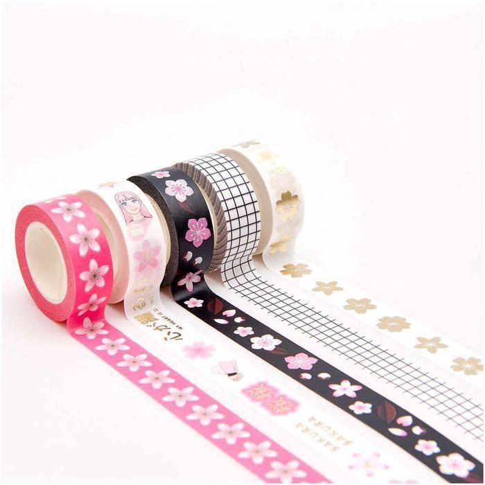 5 Masking Tapes - Sakura Manga Patterns - Japanese Spring