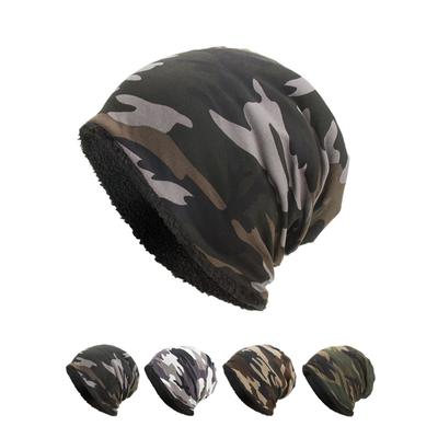Herbst Winter Camouflage Samt Verdickung Warme Mütze Pile Kappe Skullies Basketball Fahrrad Training Beanies Warme Mütze für Männer