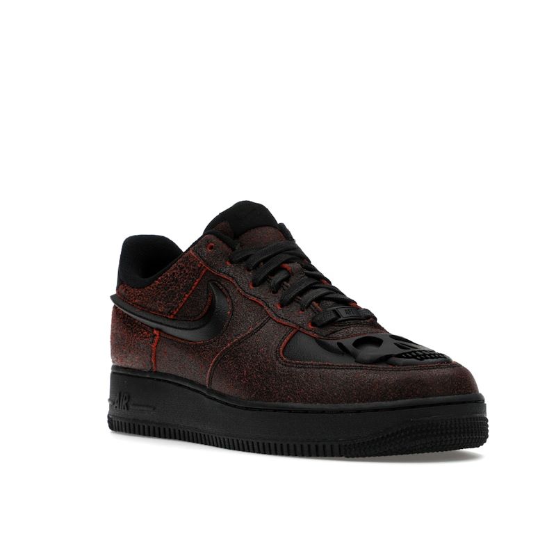 Nike Air Force 1 Low Halloween Skull Unisex Sneakers Red Black Crimson HV2016-001