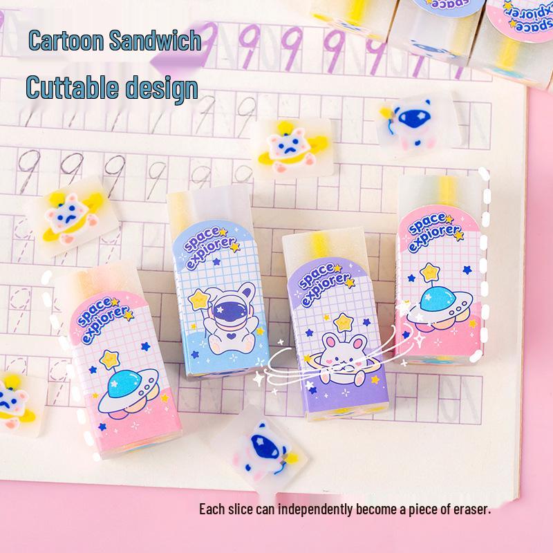 Astronaut Low-Dust Cuttable Eraser for Kids - Cute Cartoon Stationery for School, Exam & Art.