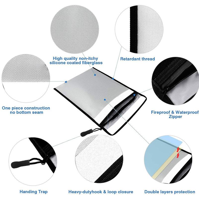 Fireproof Waterproof Faraday Bag Anti-Hacking Signal Blocker Storage Pouch for Phone Notebook Computer Ipad Key Fob Faraday Bag