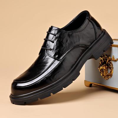 Fashion Handmade Leisure Men Shoes New Trendy Minimalist Work Shoes with Lace Up Middle-Aged Dad Formal Casual Business Leather Shoes