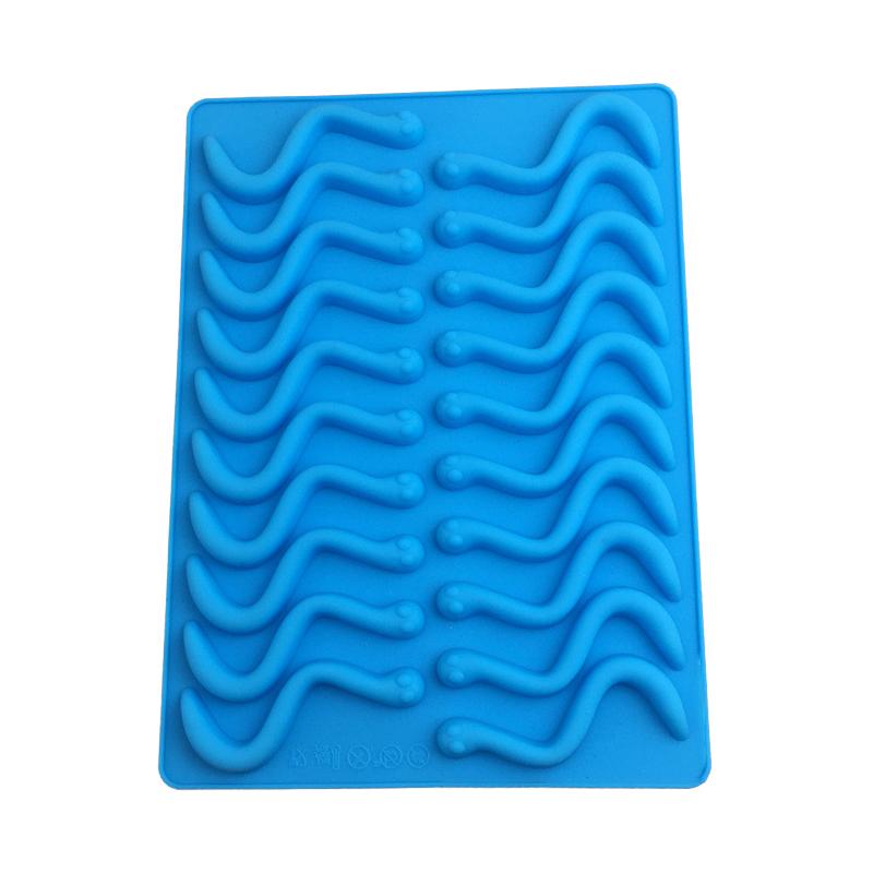

20 шт. креативные отверстия для самостоятельного изготовления силиконовых формочек для желейных змей, червей, шоколада, конфет, желе, формочек для льда, инструментов для декора торта синий