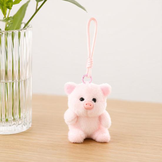 Yousheng Cute Pig Plush Keychain, Small Stuffed Animal Elephant Pendant for Bag Backpack Purse, Kawaii Cartoon Key Ring Charm, Gift for Girls Women