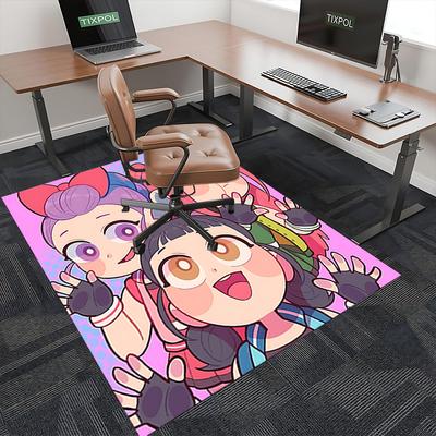 1pc Anime Cartoon Design Office Chair Mat - Doraemon Characters, Non-Slip Carpet for Home Decor, Suitable for All Seasons.Y048