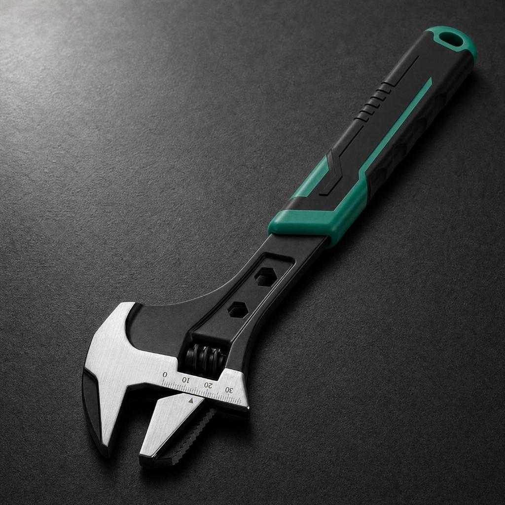 Multifunctional Adjustable Wrench NonSlip Grip with Side Hand Tool for Plumbers,