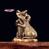 S-1Pc Rat Small Statue Miniatures Desktop Ornament Antique Copper Love Mouse Figurines Living Room Home Decor Crafts Accessories