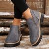 Autumn New Retro Design Casual Zipper Short Boots for Women Comfortable Versatile Non Slip Fashion Thick Soled Ankle Boots
