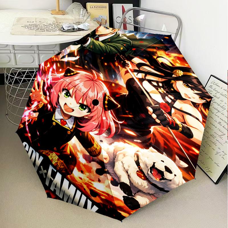 Fantasy Battle Anya Umbrella Folding umbrella, automatic umbrella 8-Frame for Travel, camping Use Gift for Halloween Christmas