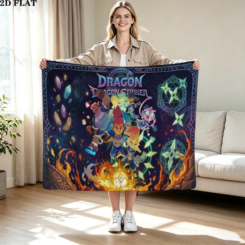 Dragon Striker Print Flannel Blanket High Quality Warm Comfortable Cover for All Seasons Perfect for Gifts Home Decor