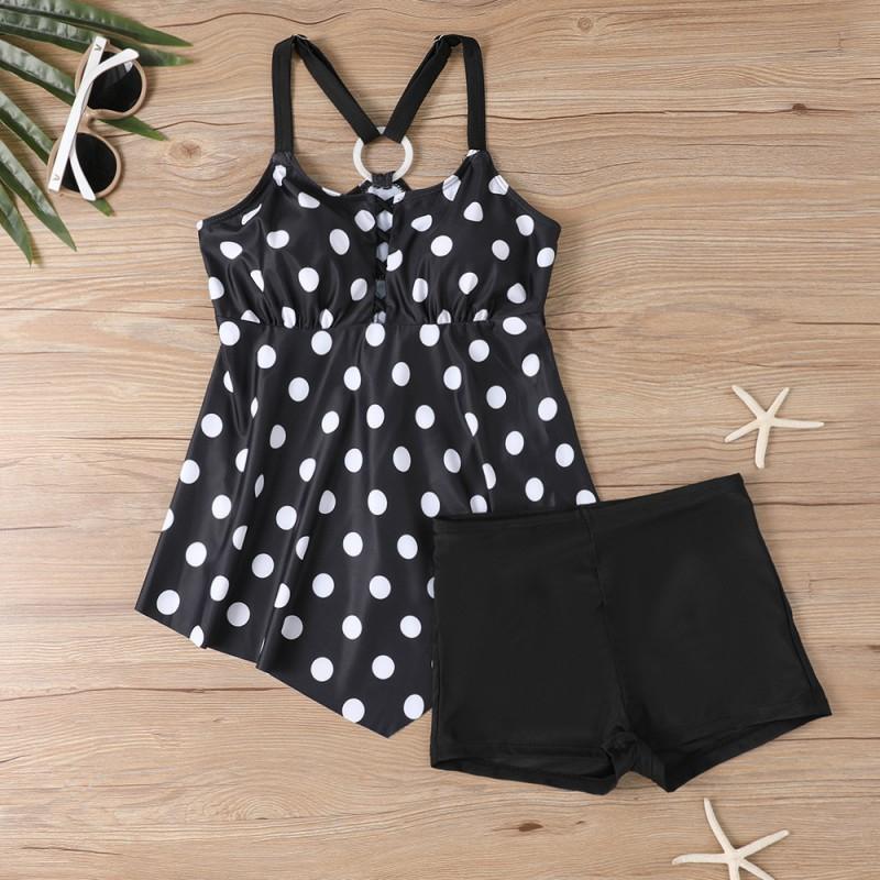 Womens High-Waisted Tankini Set With Padded Top Triangle Bottoms Swimming Fitness Beachwear