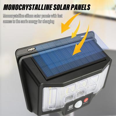 Solar-LED-Wandleuchte für den Außenbereich, Gartenlandschaftsleuchte, Mit 3 Lichtmodi, Menschlicher Infrarotsensor, Geeignet für Garten, Hof