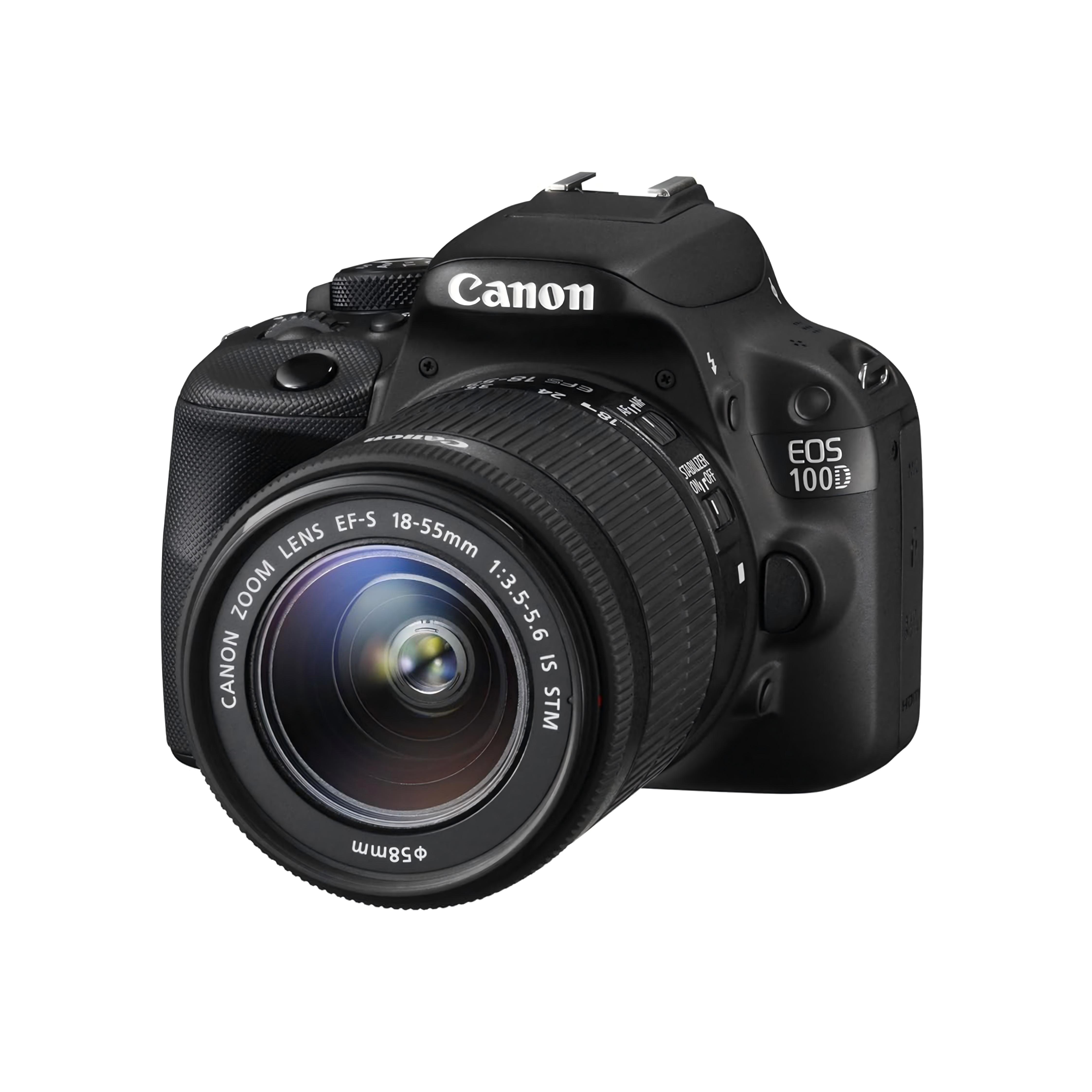 Canon EOS 100D DSLR-camera + EF-S 18-55mm f/3.5-5.6 IS STM zoomlens zwart