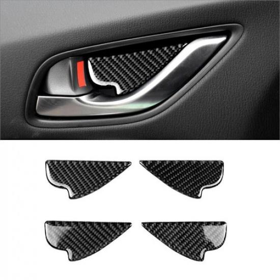 4Pcs Carbon Fiber Car Inner Door Bowl Panel Cover Trim For Mazda CX-5 2017-2024