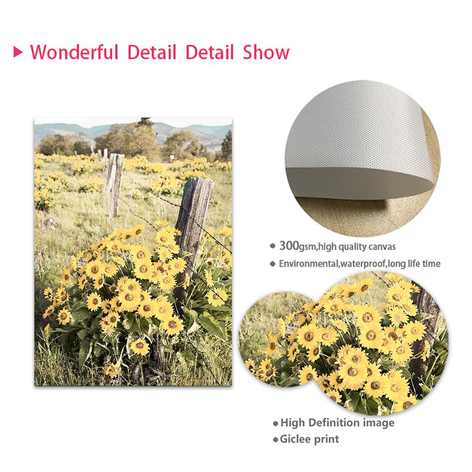 Sunflower Daisy Lemon Tree Car Butterfly Wall Art Canvas Painting Nordic Posters And Prints Wall Pictures For Living Room Decor