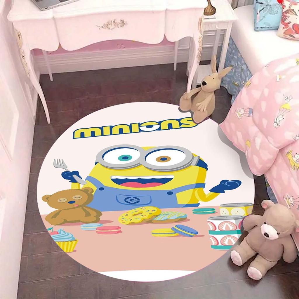Classic Minions Circular Rug Lovely Character Pattern Round Floor Mat For Children Bedroom Living Room Home Decorative Carpet