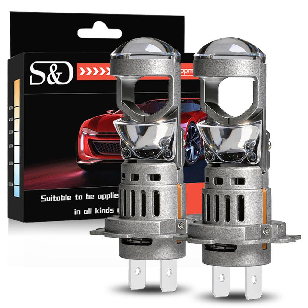 2 Adet H7 LED Projektör Merceği Far Ampulü H4 Canbus Araç Motosiklet Işığı Mini Kablosuz Turbo 40000LM Otomatik Sis Lambası Tak & Çalıştır Far 6500K Beyaz