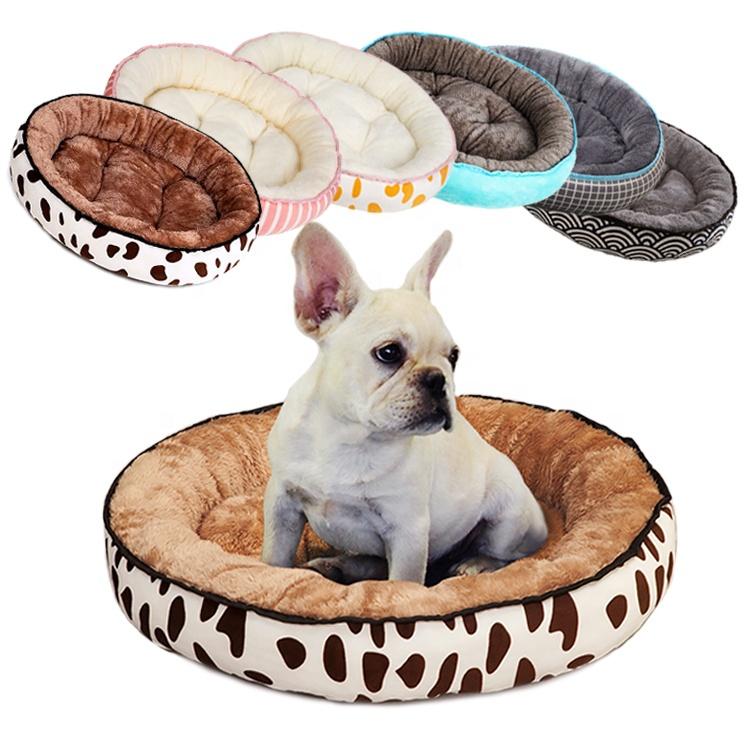 Dropshipping Long Faux Fur Pet Bed Comfortable Waterproof Plush Donut Round Dog Bed Soft Washable Cat Bed Removable Pet Cushion