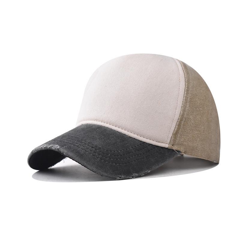 Block Color Cotton Wash Plain Baseball Cap Sun Protection Hat For Men And Women
