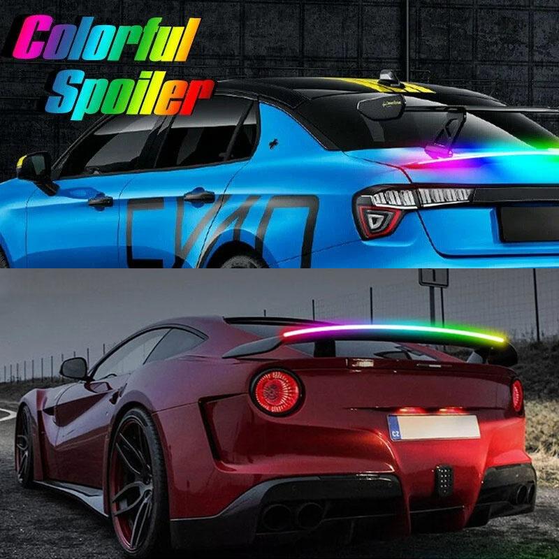 120CM Car Trunk Tail Brake Lights 12V Universal Multicolour Flow Strips Brake Turn Signal Lamps Additional Stop Lamp Accessories