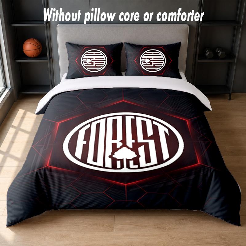 Nottingham Forest Design Bett Bettwäsche-Set 1 Bettbezug + 2 Kissenbezüge Weich Atmungsaktiv Haushalt Bettwäsche